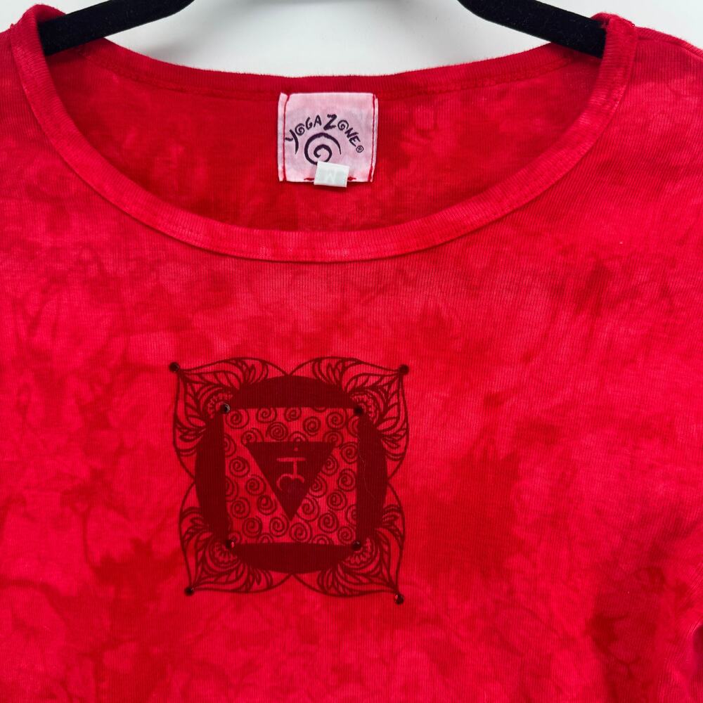 VTG Yoga Tie-Dye T-Shirt Size Medium 90s Y2K Deadstock Yogi Chakra Whimsigoth - Picture 3 of 8